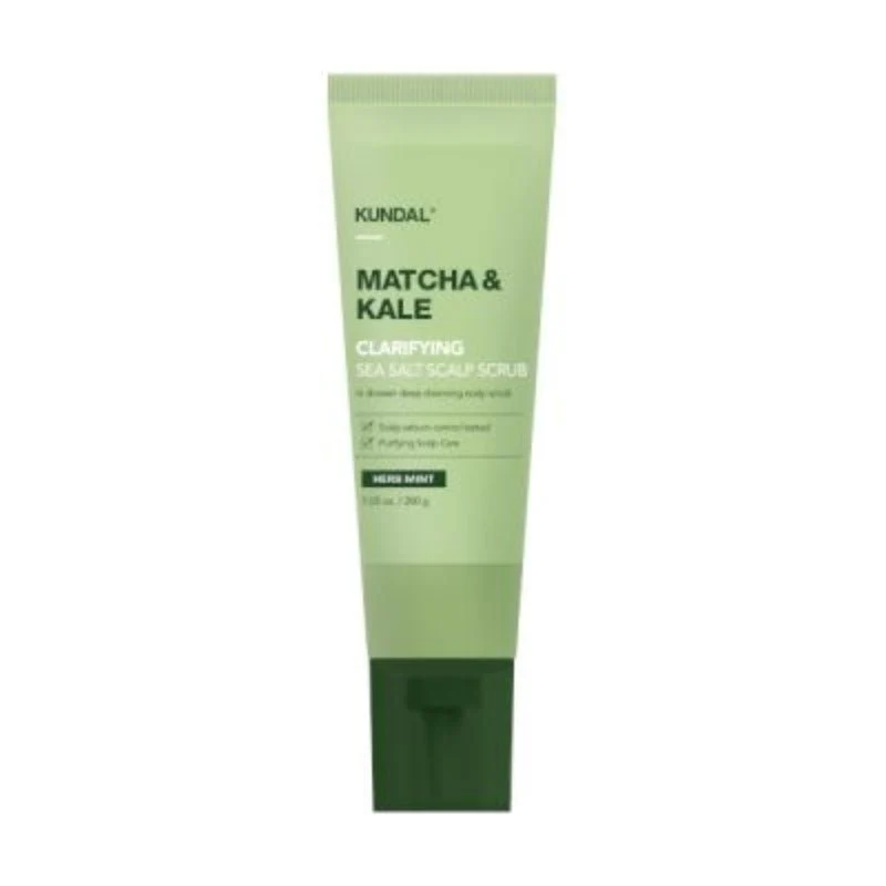 Scrub purificante per il cuoio capelluto al sale marino Matcha e cavolo nero 200 g - Menta alle erbe