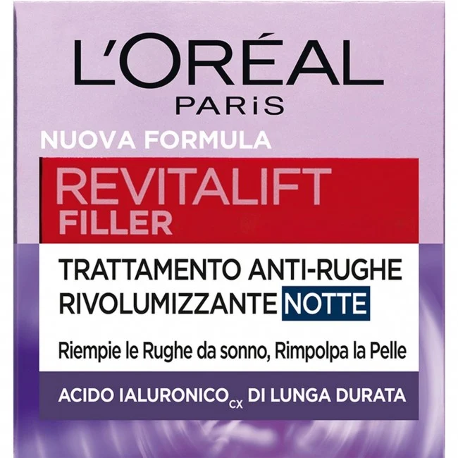 Revitalift Filler Crema Viso Notte Antirughe Rivolumizzante L'Oreal 50ml