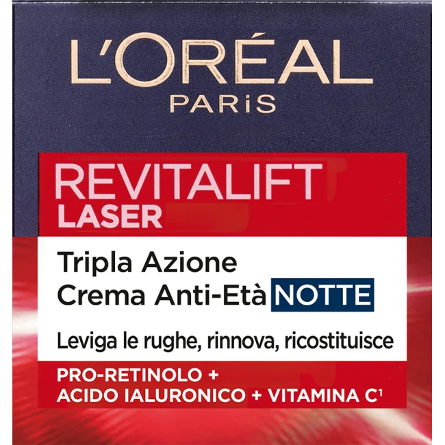 L'Oreal Revitalift Laser Tripla Azione Crema Anti Eta' Notte 50 Ml