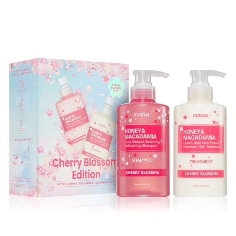Cherry Blossom Edition - Shampoo al miele e macadamia + set trattamento 500 ml