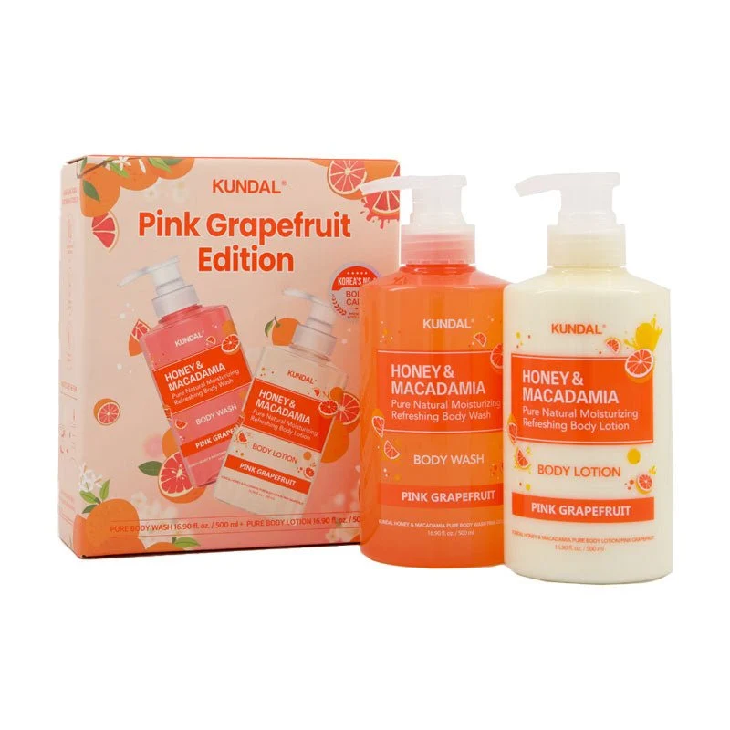 Pink Grapefruit Edition - Set bagnoschiuma + lozione al miele e macadamia 500 ml