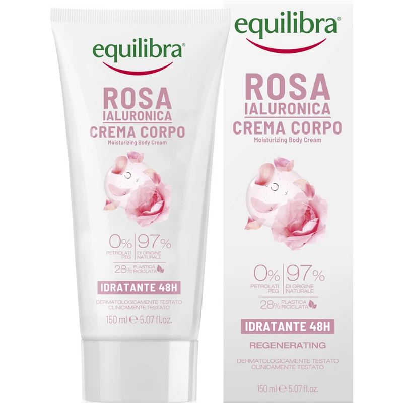 EQUILIBRA - Crema Corpo Idratante Rosa Ialuronica - 48H - 150 ml