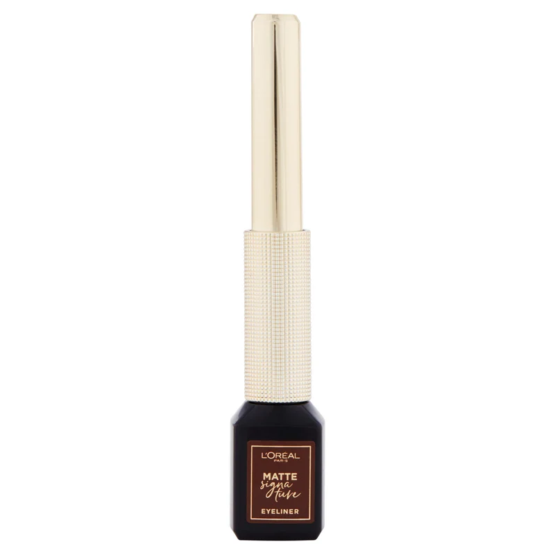 L'Oréal Paris Eyeliner Matte Signature, Pennellino in Feltro, Finish Extra Matte, Marrone