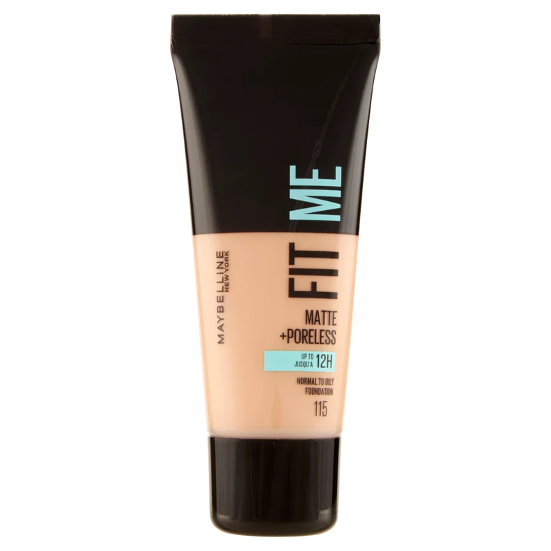 Maybelline New York Fondotinta Fit Me Matte&Poreless, Finish Opacizzante, 115 Ivory 30 ml