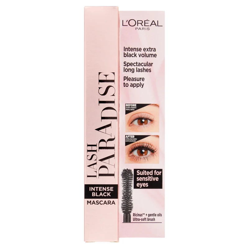 L'Oréal Paris Mascara Volumizzante e Allungante Lash Paradise, Extra Black
