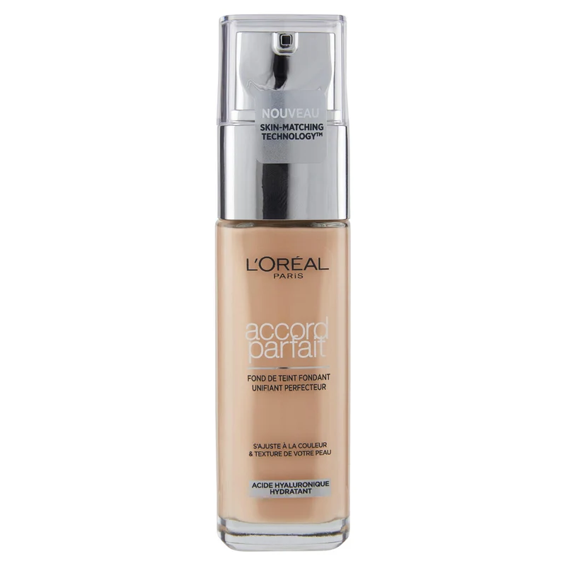 L'Oréal Paris Accord Parfait, Fondotinta Liquido con Acido Ialuronico, 2.D/2.W Amande Doré, 30 ml