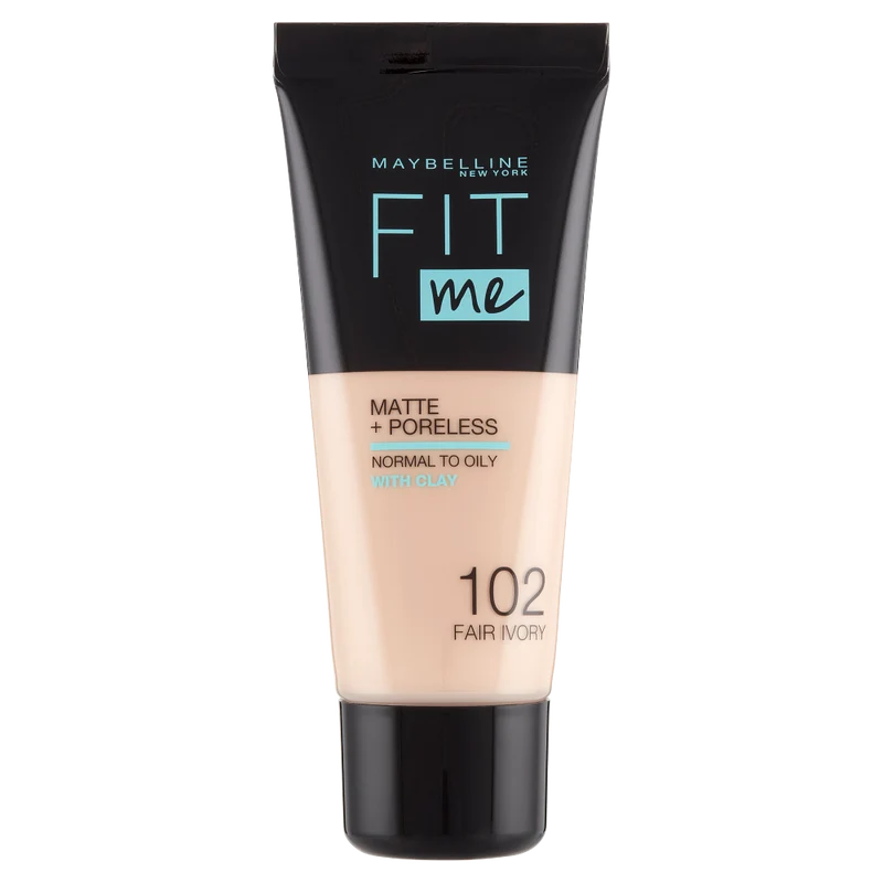 Maybelline New York Fondotinta Fit Me Matte&Poreless, Finish Opacizzante, 102 Fair Ivory