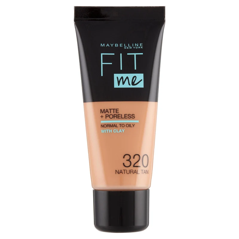 Maybelline New York Fondotinta Fit Me Matte&Poreless, Finish Opacizzante, 320 Natural Tan