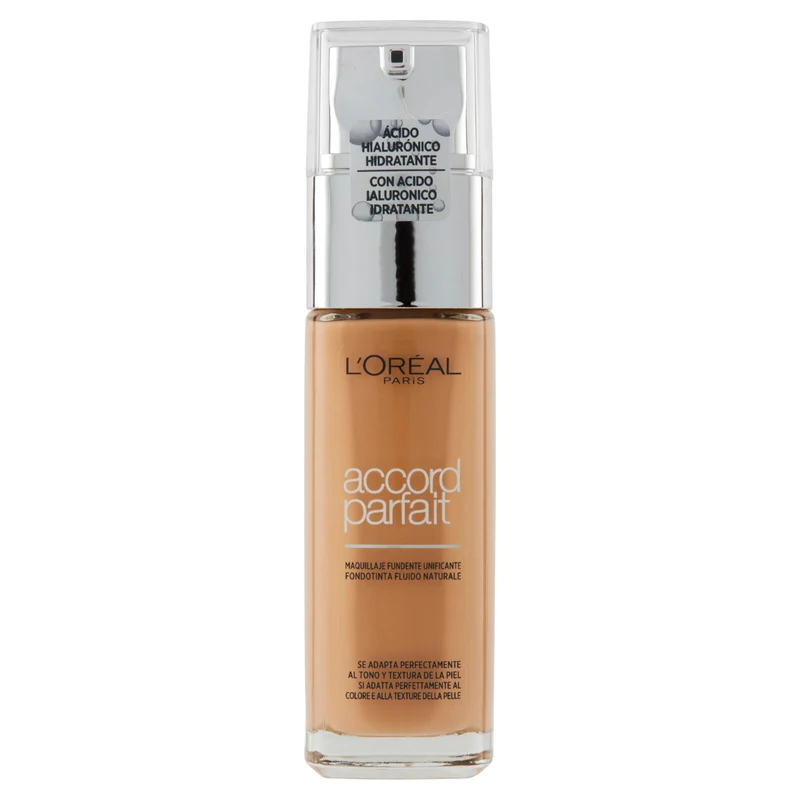 L'Oréal Paris Accord Parfait Fondotinta Liquido Arricchito con Acido Ialuronico 4.D/4.W Naturel Doré